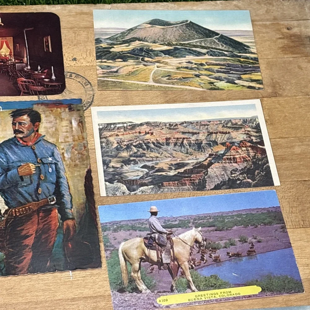 Vintage Western Postcard Lot 22 Pcs Arizona Kansas Cowboy Scenic Ephemera